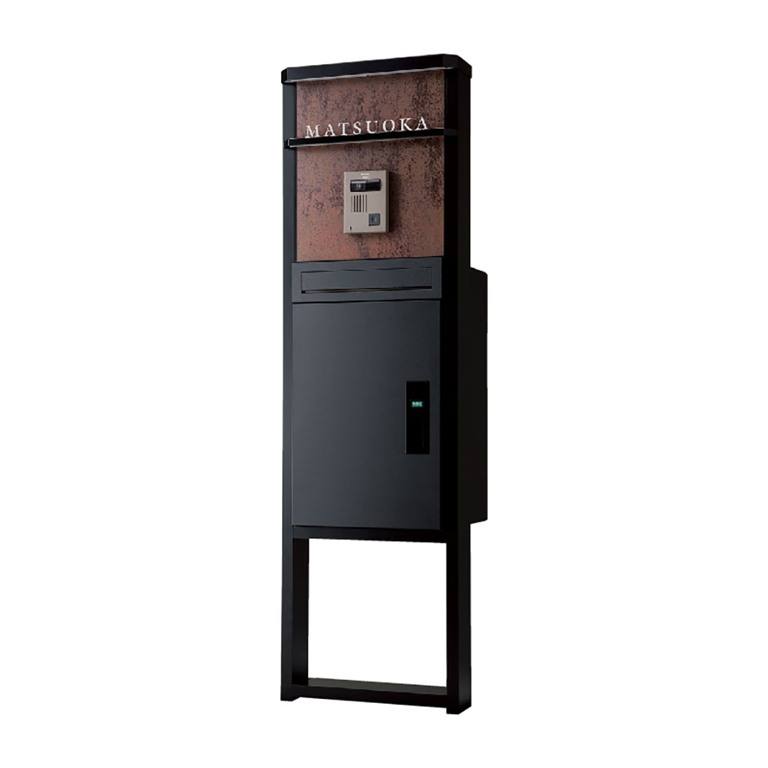 照明付き機能門柱 バルミオ BARMIO 宅配ポストバルト専用 インターホン取付穴あり 福彫 FBM-KA