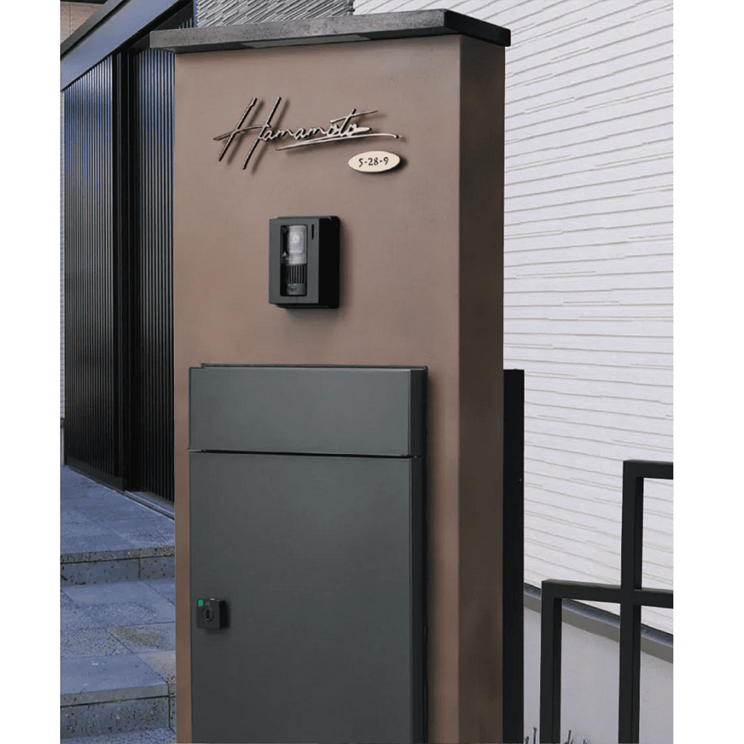 宅配ポスト ベレーナ(BELENA) 郵便ポスト一体型 宅配ボックス 埋込タイプ ダークグレー PBL-DGR 福彫