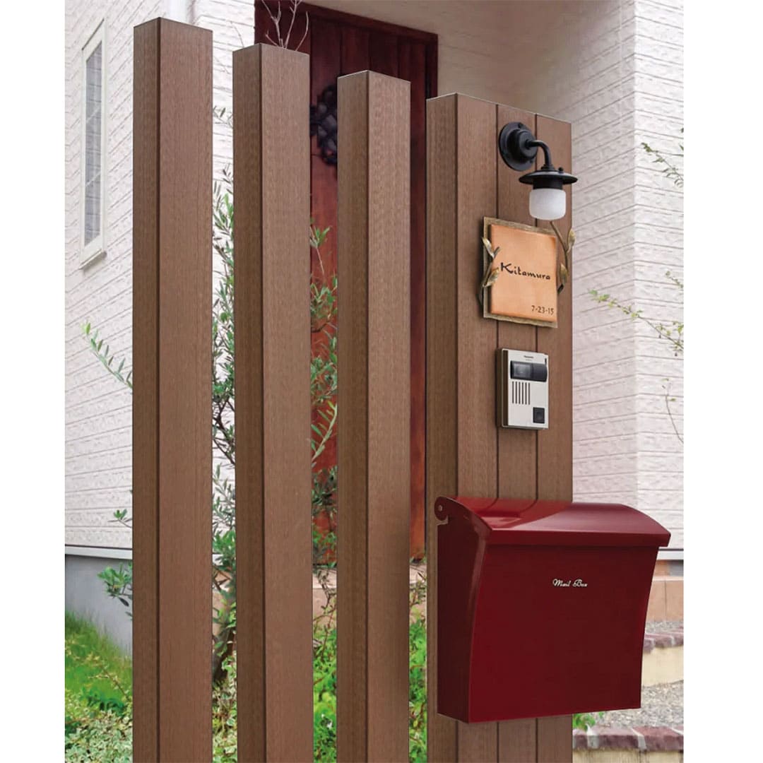 機能門柱 ボヌール用 BONHEUR オプション柱 チャコールウッドカラー H1550 福彫 F100-T