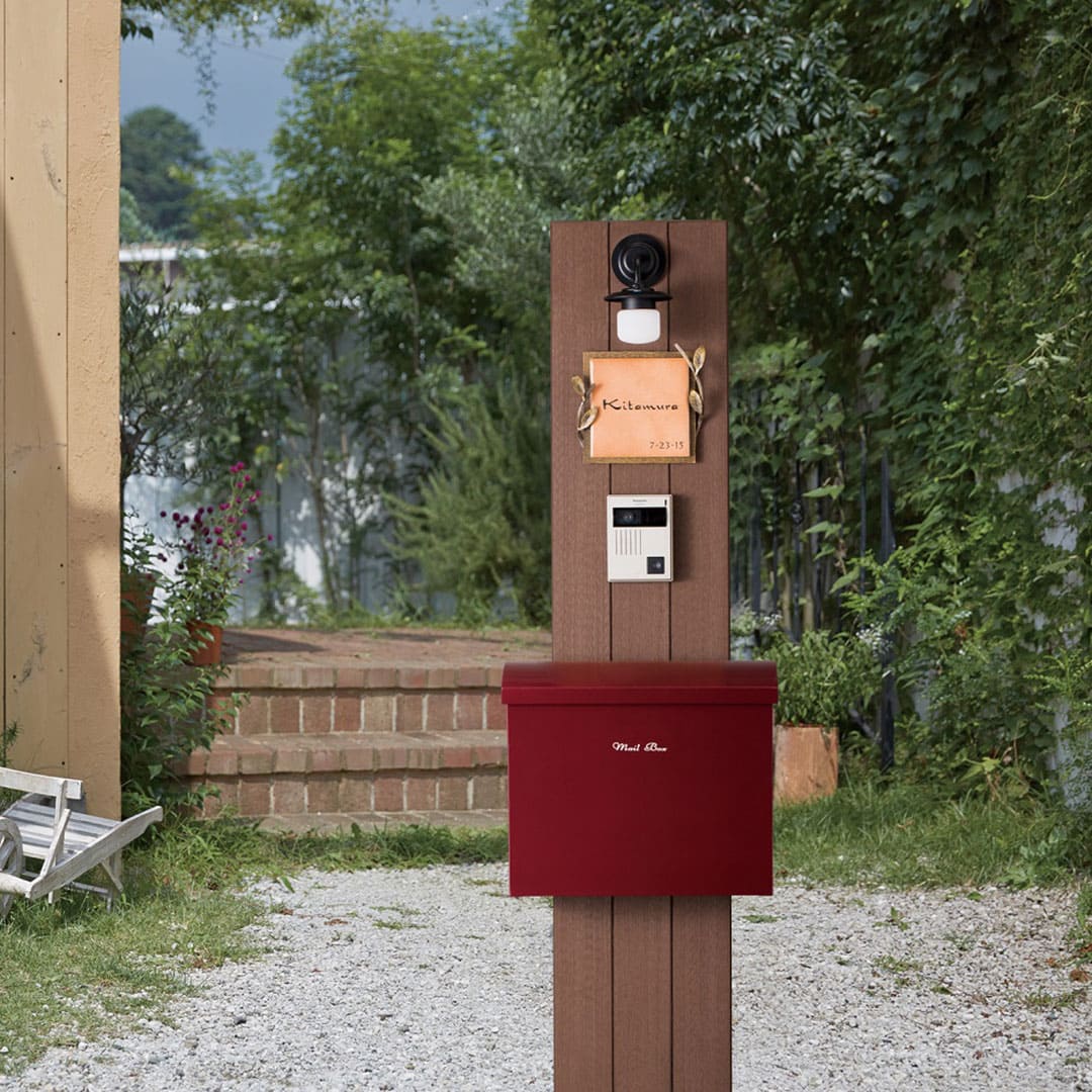 機能門柱 ボヌール BONHEUR  チャコールウッド 本体のみ インターホン取付OK 福彫 FBO-T1