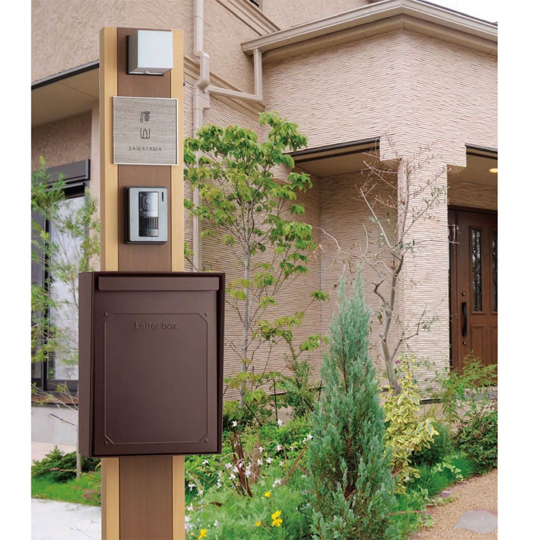 機能門柱 ティム TIM  ホワイトオーク＆ミディアムオーク  本体のみ インターホン取付OK 福彫 FTM-WM