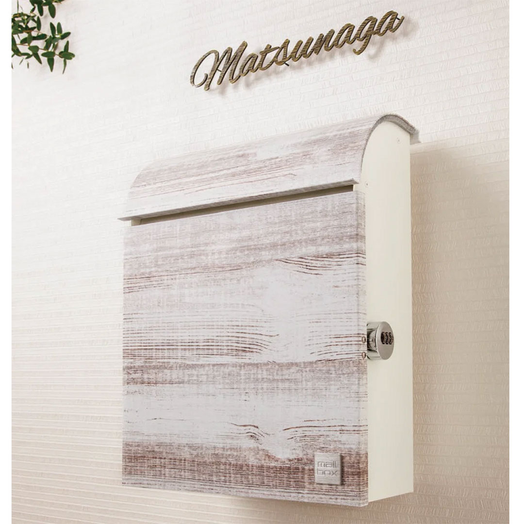 デザインポスト パルフェ PARFAIT 郵便ポスト 木目デザイン ホワイトラーチ 福彫 PPF-W