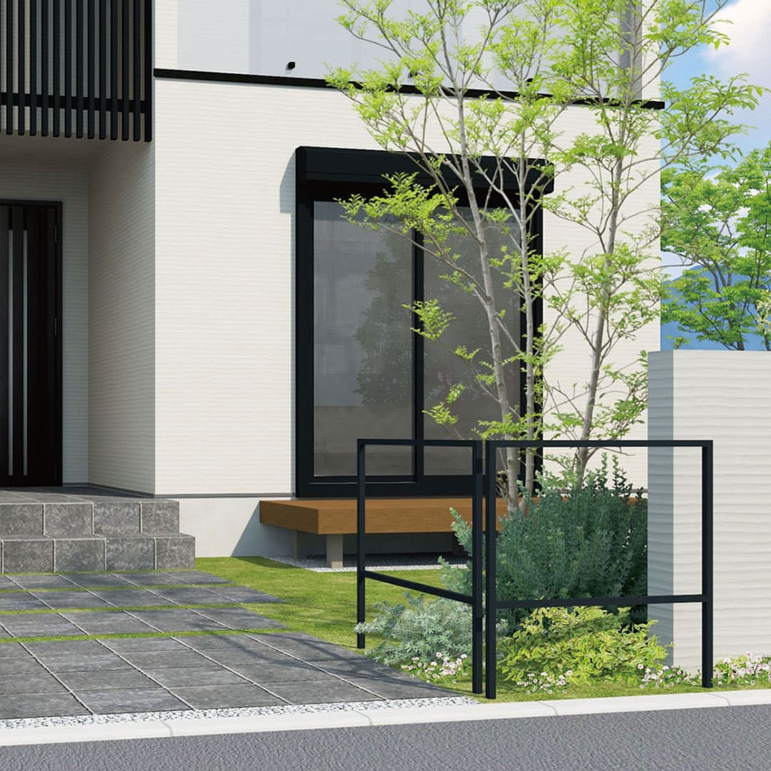 デコフレーム FDF-5 サビ塗装 ブラック H500×W1000mm 外構用装飾フレーム 福彫