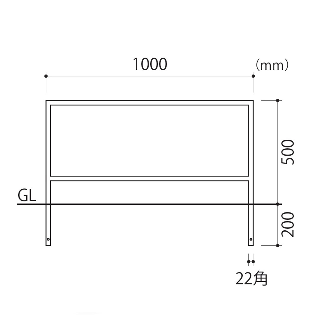 デコフレーム FDF-5 サビ塗装 ブラック H500×W1000mm 外構用装飾フレーム 福彫