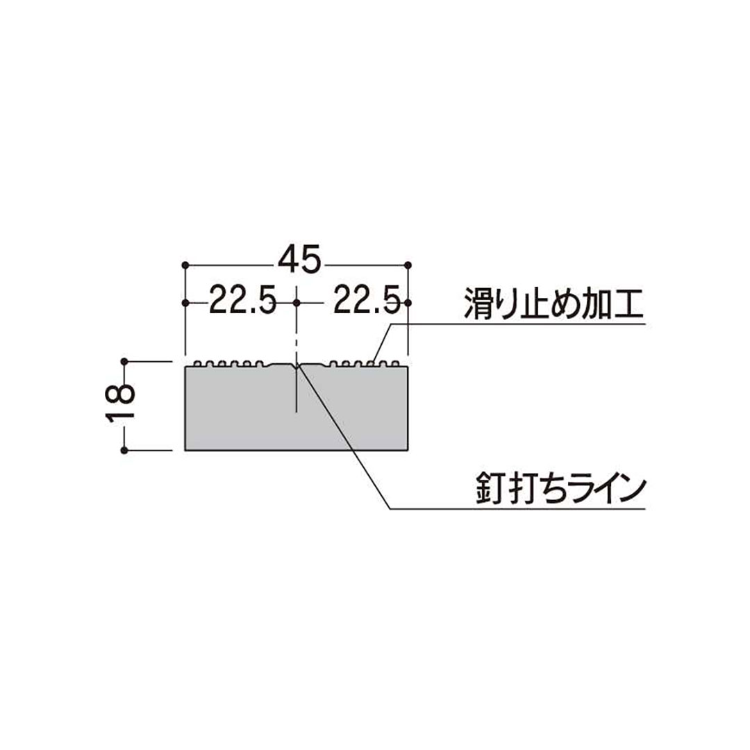 エコランバー瓦桟 N1845 18×45×3000 ELN3【ケース販売】6本 化粧ストレート屋根 滑り止め加工 フクビ