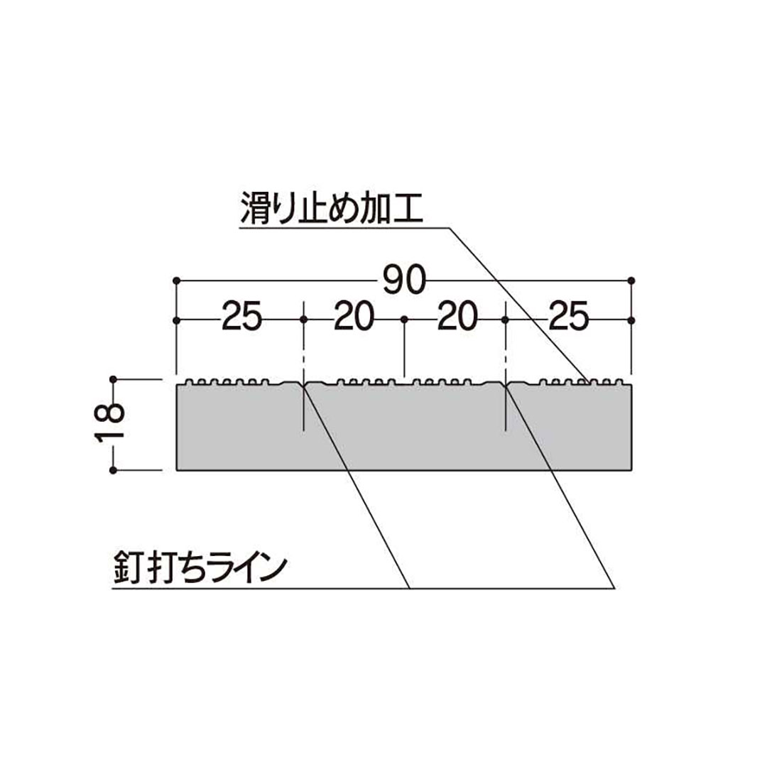 エコランバー瓦桟 M1890 18×90×3000 ELM3【ケース販売】6本 化粧ストレート屋根 滑り止め加工 フクビ