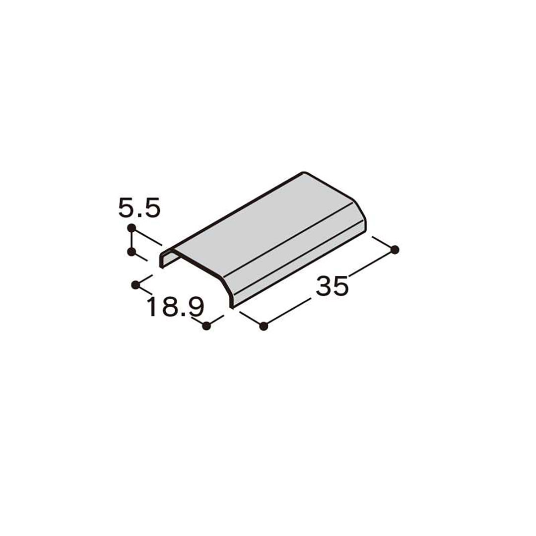 フラット見切 ジョイントカバー 35×18.9×5.5mm FRMJV 【ケース販売】20個縁切り部材 フクビ