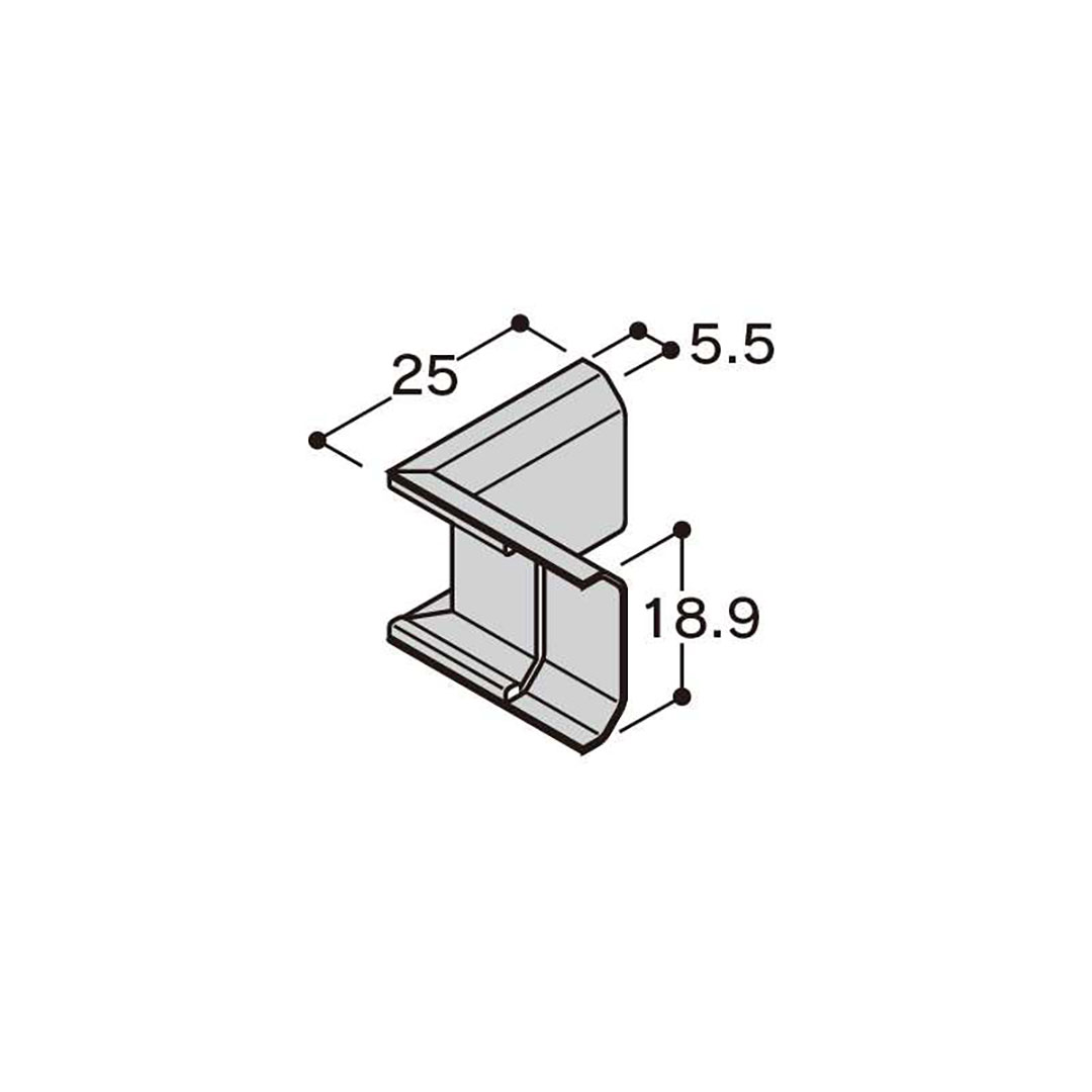 フラット見切 水平入隅 25×18.9×5.5mm FRMSCV 【ケース販売】20個 縁切り部材 フクビ