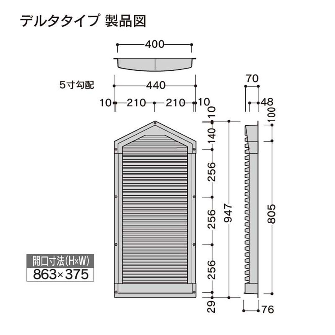 フレセア デルタタイプ ホワイト  RSRDW【ケース販売】2個 小屋裏換気材 先付