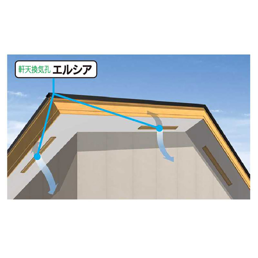 軒天換気 エルシア 網なし ホワイト 75×910(mm) NESW【ケース販売】20個換気孔 軒裏