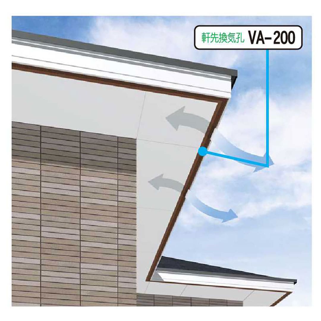 軒先換気孔 VA‐200 ブラウン 1820(mm) VA200-B【ケース販売】50本通気見切縁 吸排気