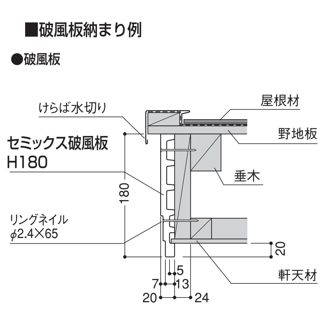 セミックス 破風板 DH150R 無塗装 150×3030mm 鼻隠し D15R【ケース販売】2本 フクビ化学工業