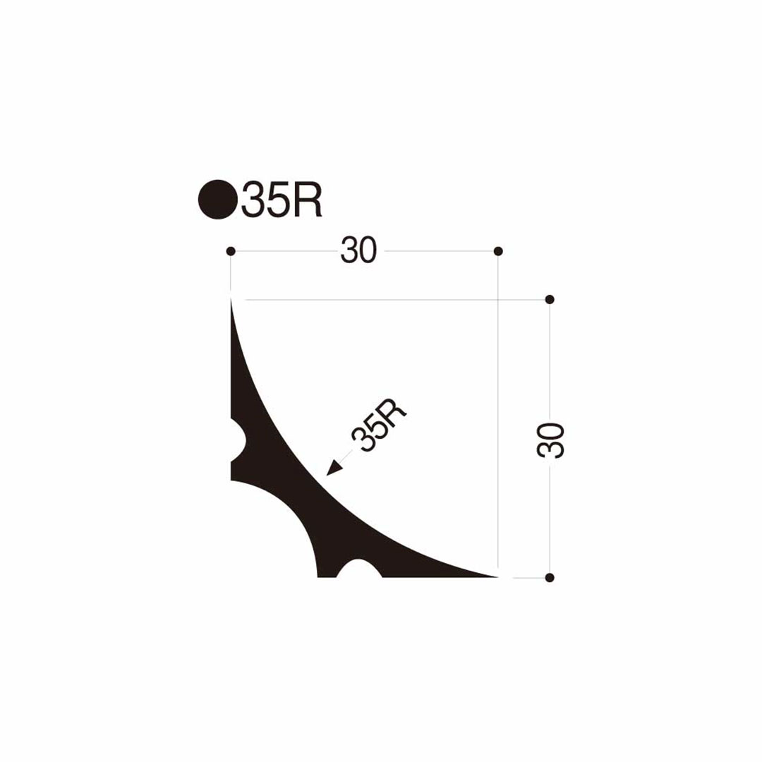 階段コーナー 35R-N【ケース販売】50本入 フクビ化学工業