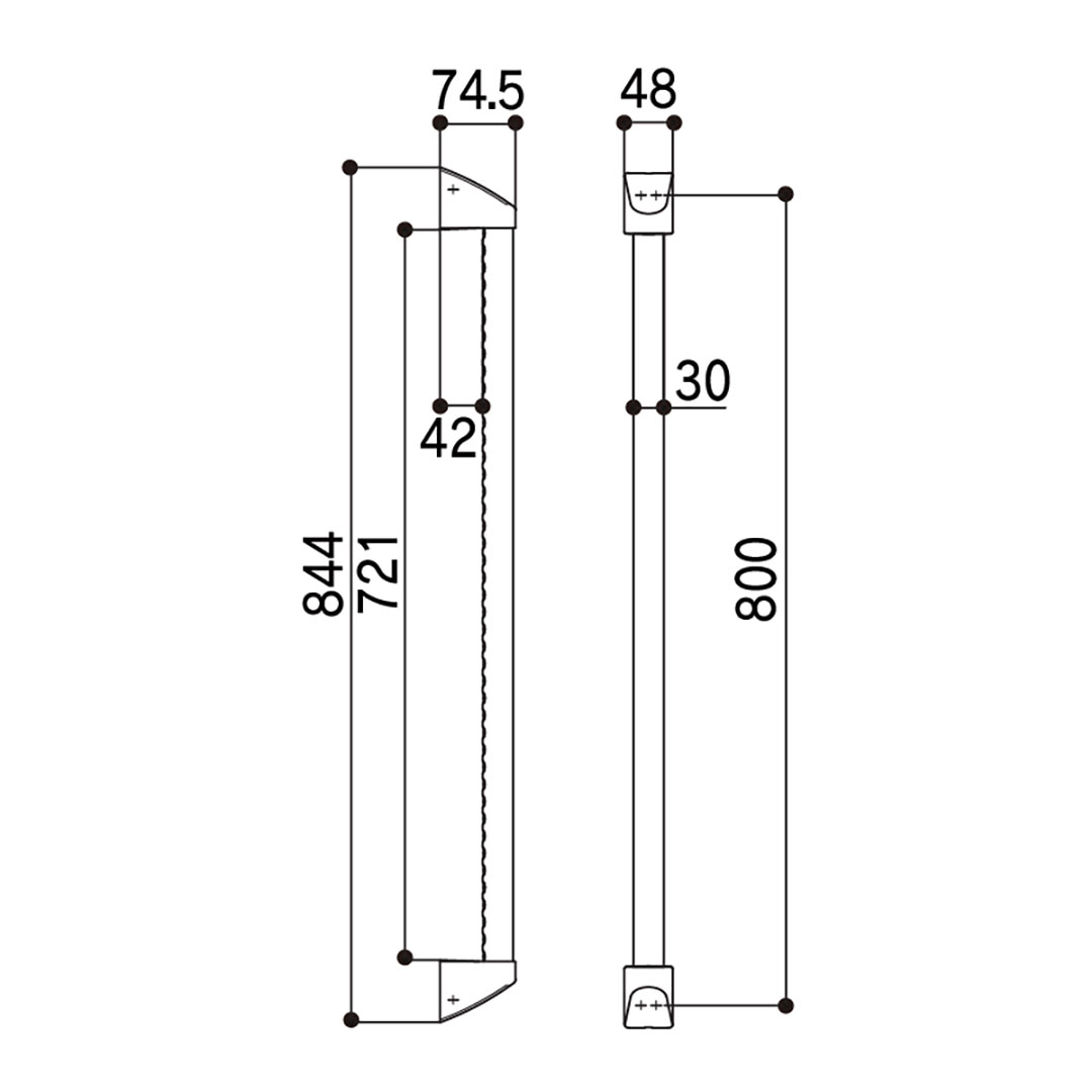 浴室補助手すり AI型 800 ホワイト UYT8W 滑り止めグリップ付き 手摺 浴室 トイレ 洗面所 水廻り フクビ