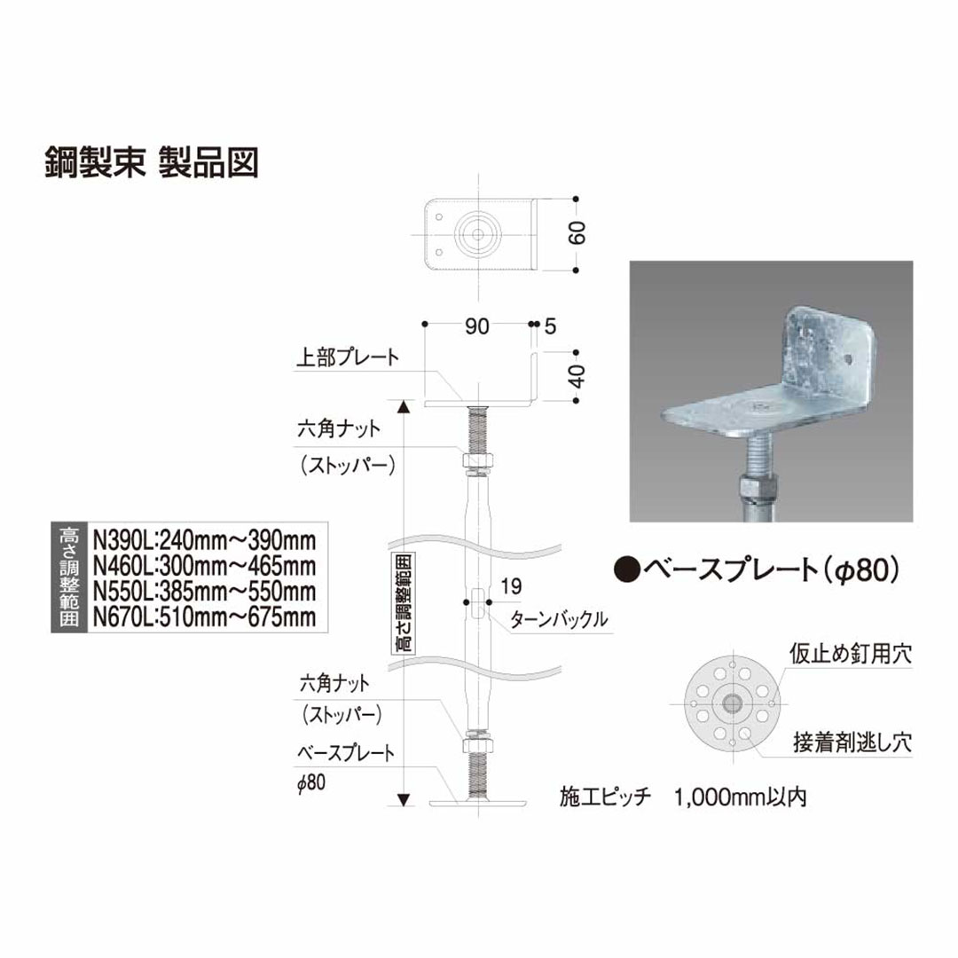 鋼製束 NKT670L【ケース販売】20個入 フクビ化学工業
