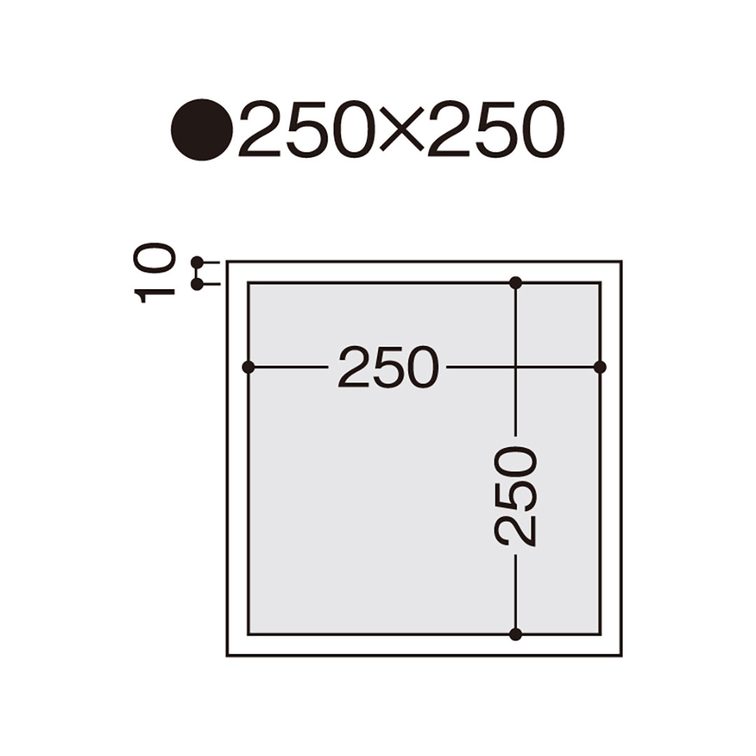 壁点検口枠 W-10 オフホワイト W1225W 250×250mm【ケース販売】10枠 ボード厚12.5mm 下地枠組不要 フクビ