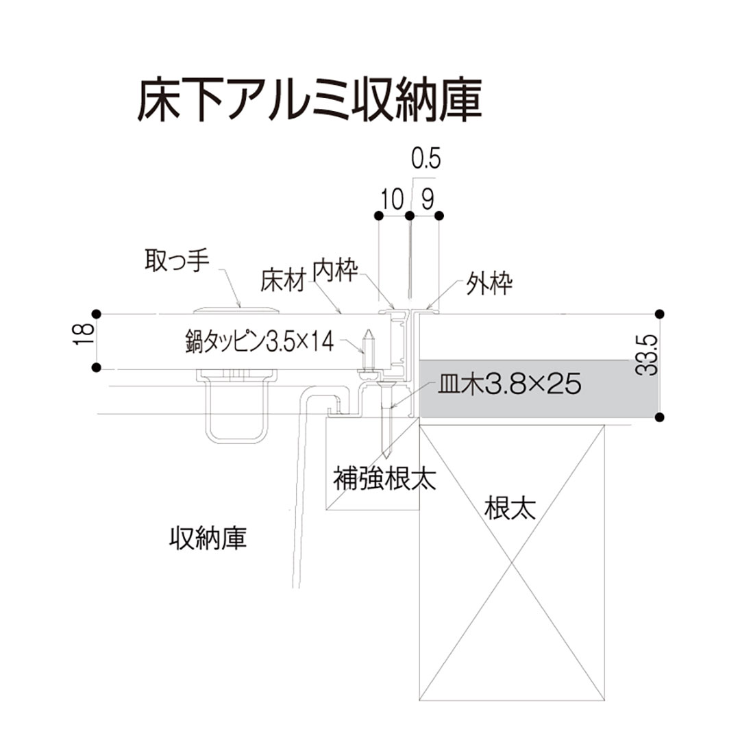床下アルミ収納庫AS ブロンズ AS60B 619×619×463mm 床下収納庫 省エネ基準 フクビ