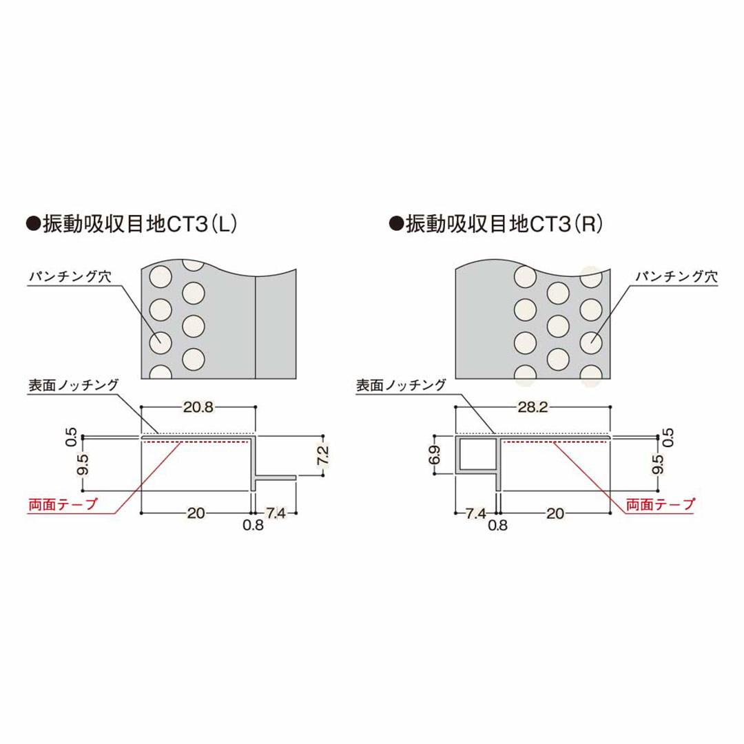 振動吸収目地CT3【ケース販売】50セット入 フクビ化学工業