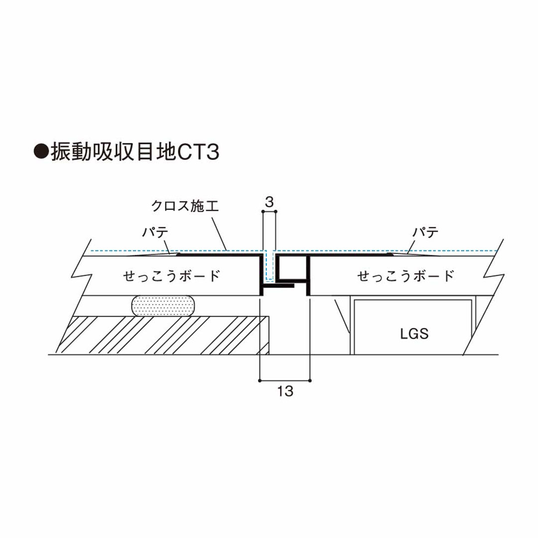 振動吸収目地CT3【ケース販売】50セット入 フクビ化学工業