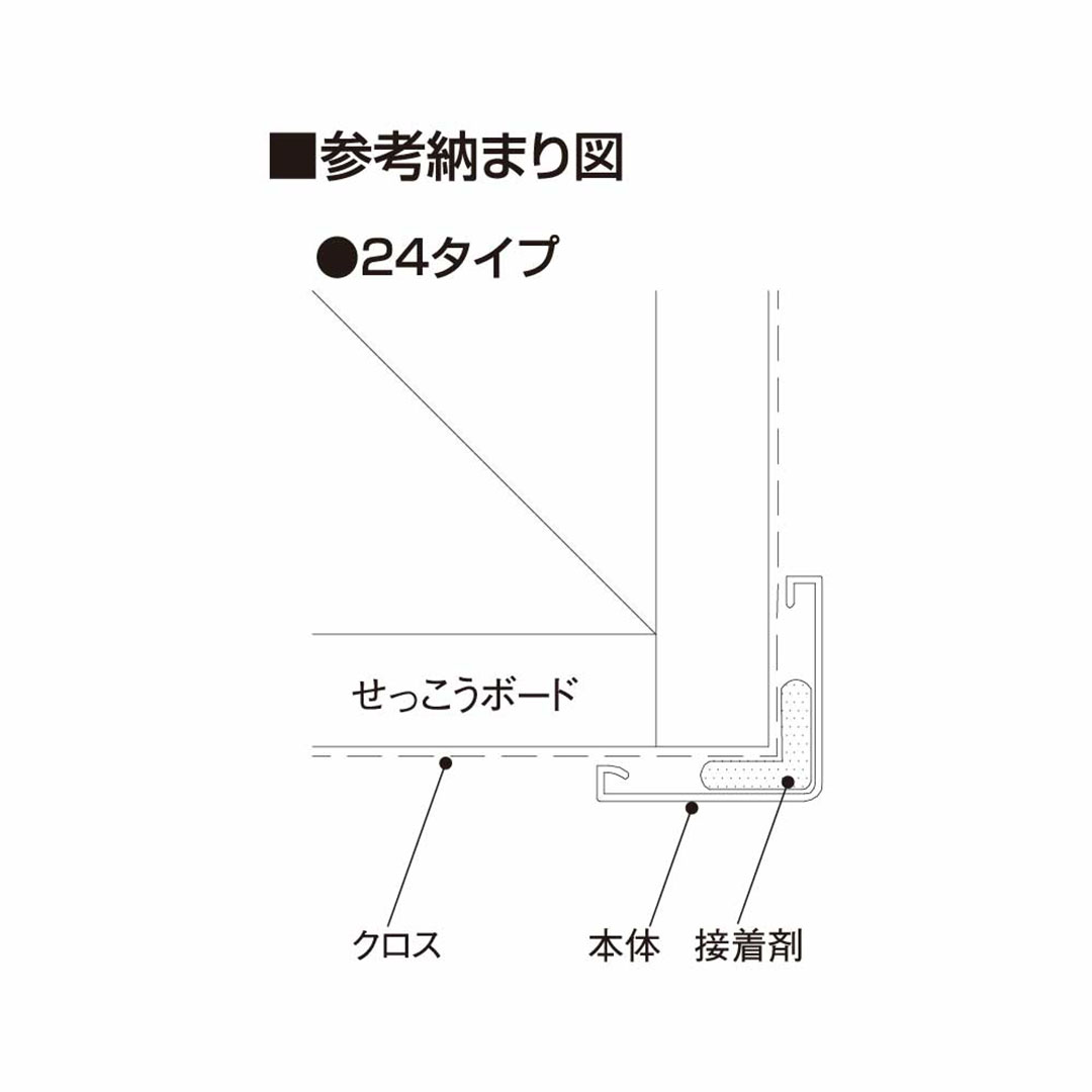 壁出隅カバー24 オフホワイト KDC2FW【ケース販売】50本入 リフォームカバー工法 フクビ化学工業