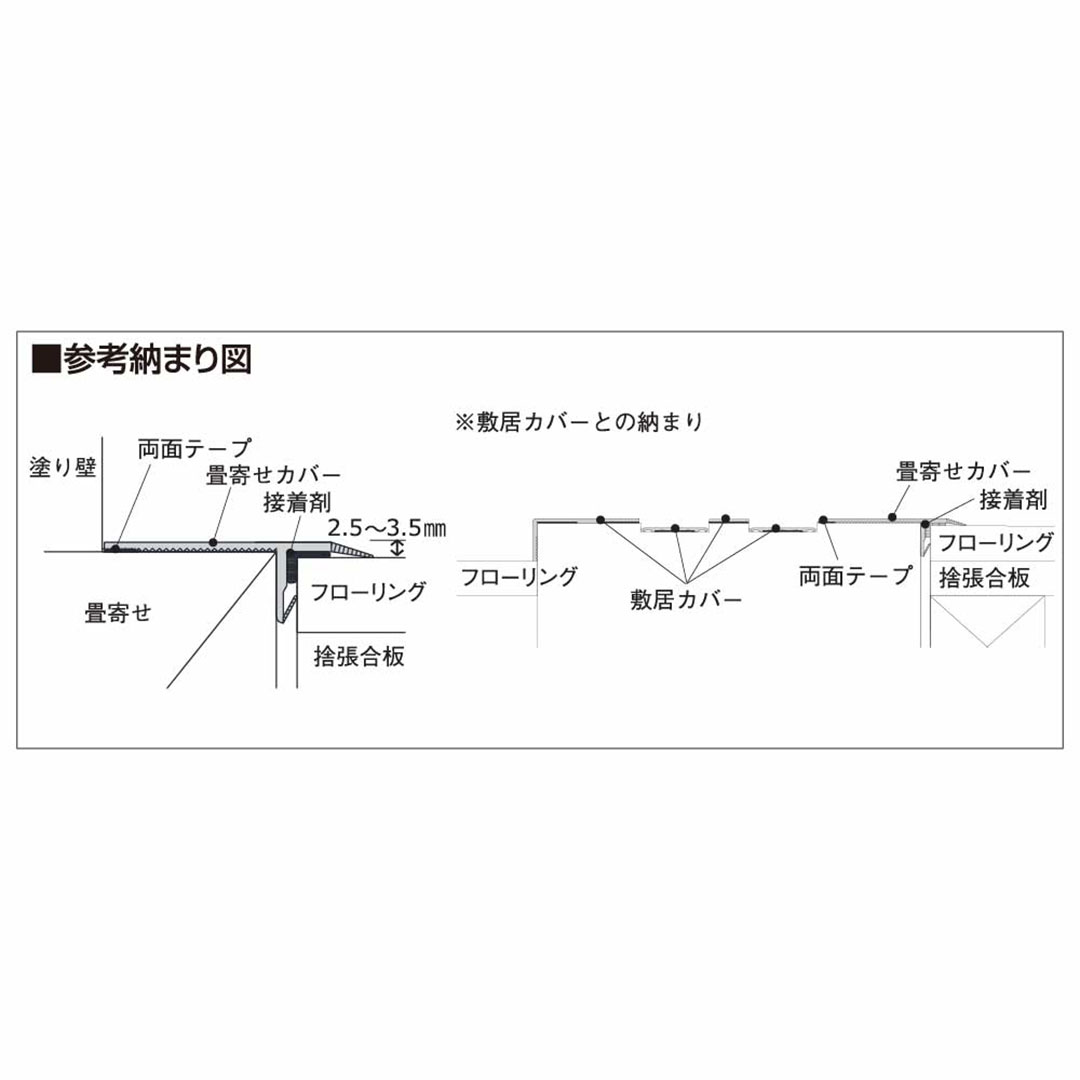 畳寄せカバー オフホワイト TYC2FW【ケース販売】30本入 リフォームカバー工法 フクビ化学工業