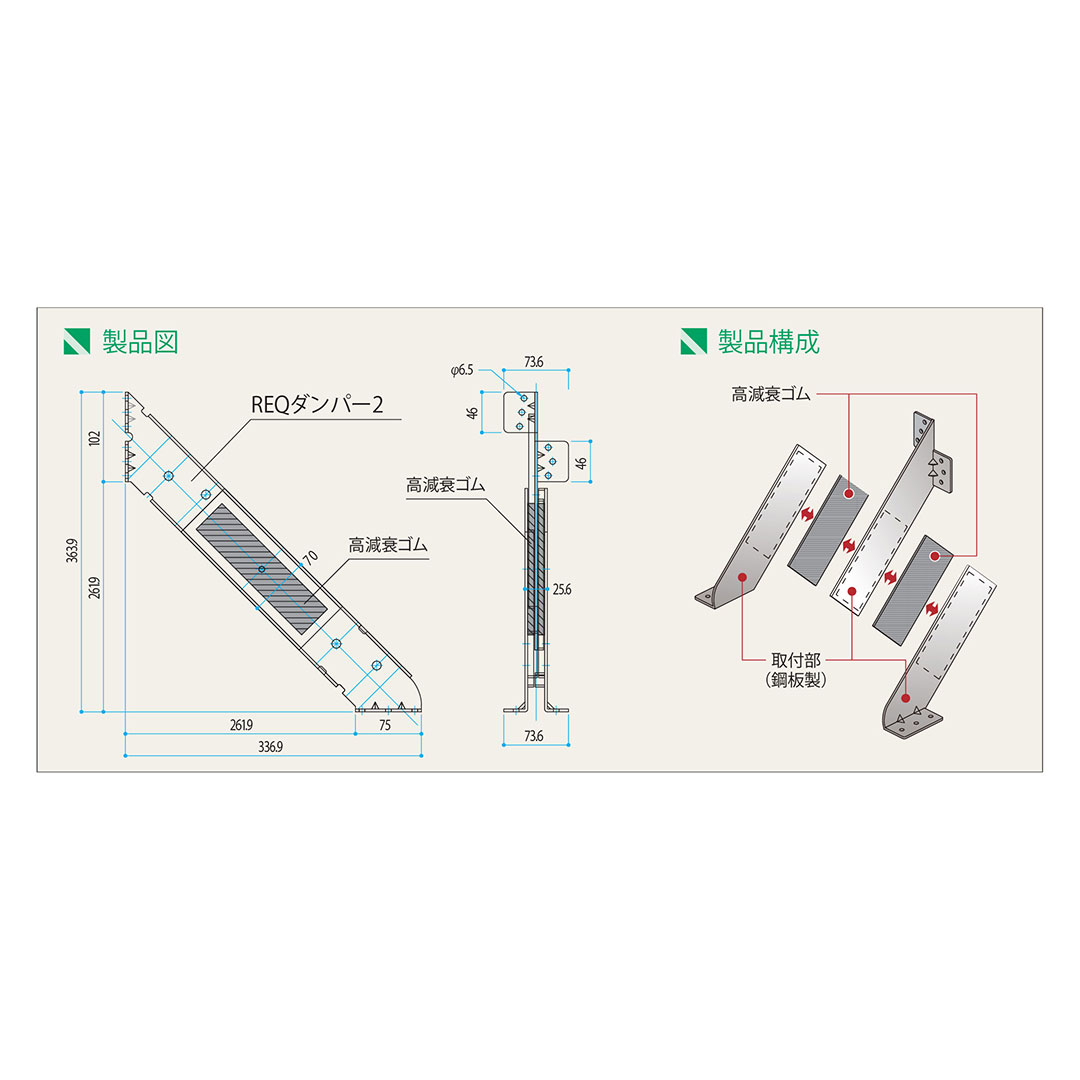 REQダンパー2 REQD2【ケース販売】1セット入 フクビ化学工業 FUKUVI