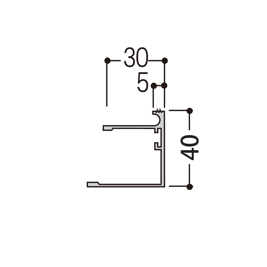 アルミ見切30J OAAL30 クリーンOAフロア用【ケース販売】2本入 フクビ化学工業 FUKUVI
