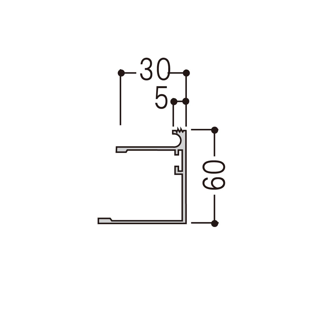 アルミ見切50J OAAL50 クリーンOAフロア用【ケース販売】2本入 フクビ化学工業 FUKUVI
