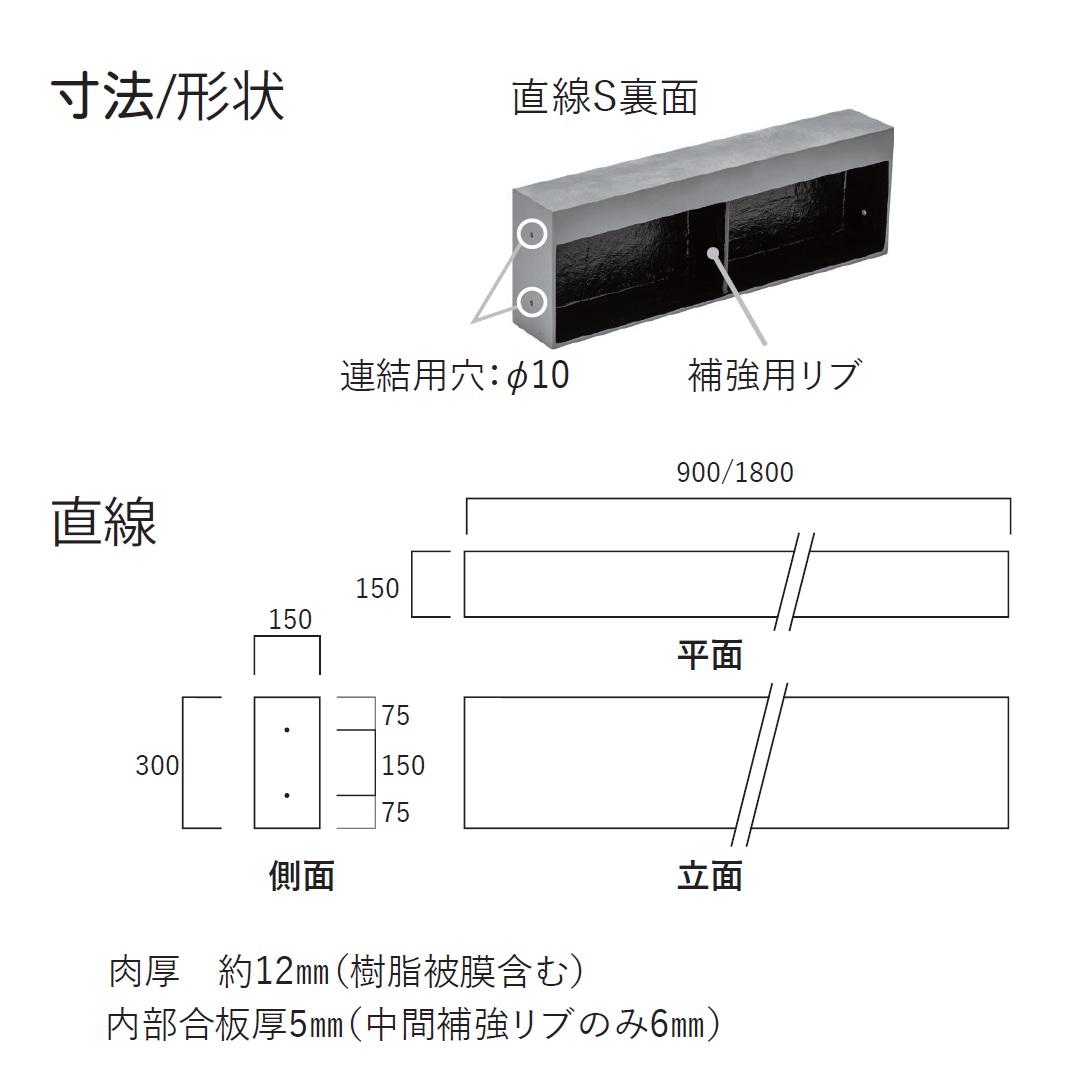 リフェイクウォール 直線L モルタルアッシュ W1800 F10GC318G 屋上緑化 壁面装飾材 プランター グローベン
