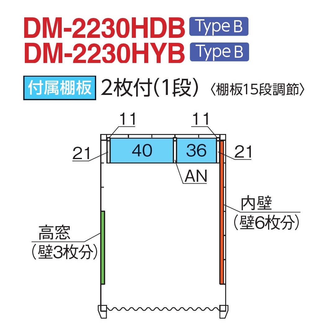 付属棚板：2枚付(1段)