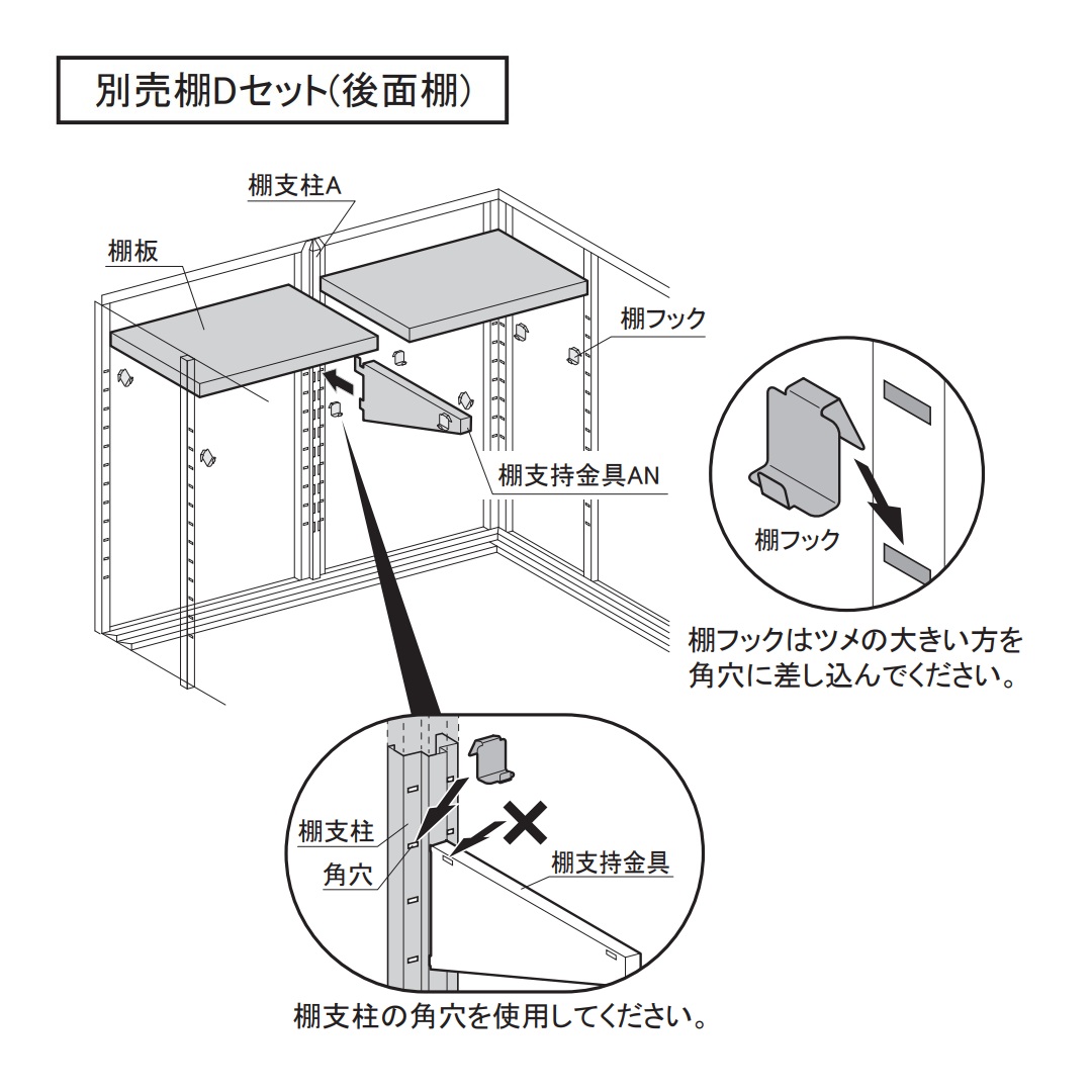 アルシアフィット 別売棚 Dセット 後面棚 DM-1826HYA用 GV57GD バイクガレージ 稲葉製作所【本体と同時購入で送料無料】