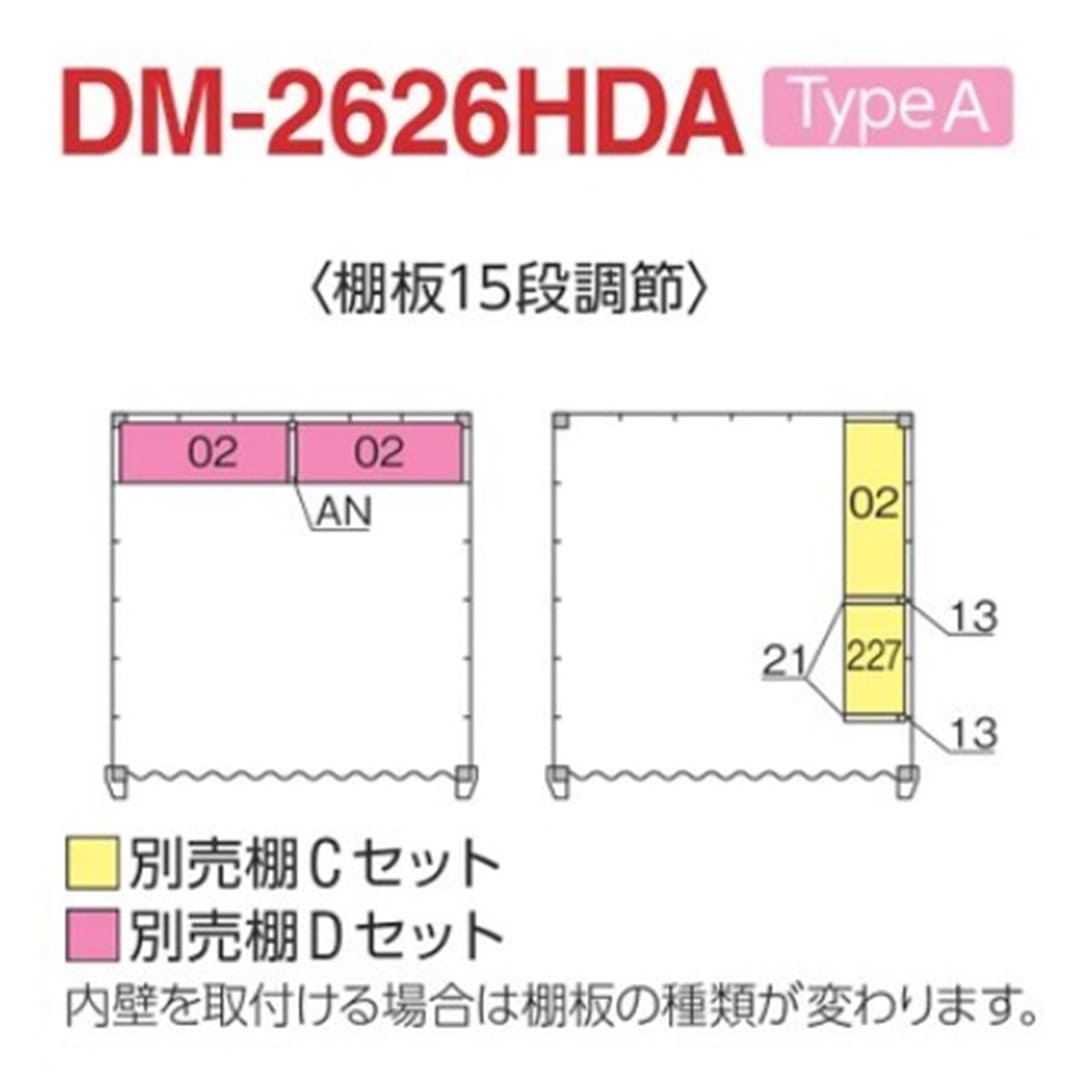 アルシアフィット 別売棚 Cセット 側面棚 DM-2626HDA用 GV77DC バイクガレージ 稲葉製作所【本体と同時購入で送料無料】