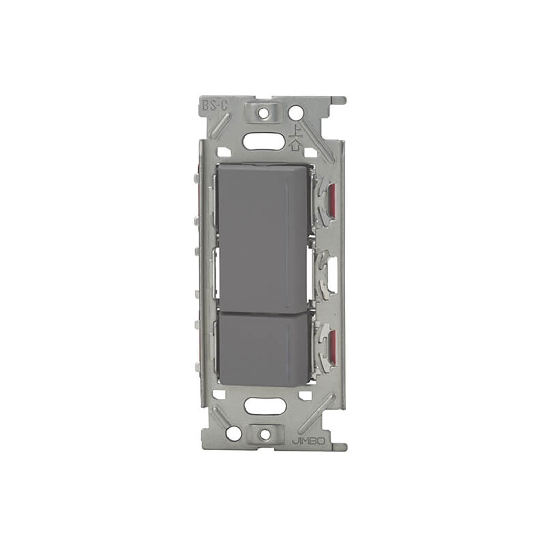 3路ガイド・チェックランプ付スイッチセット ダブル NKW02802 ソリッドグレー NKシリーズ 配線器具 JIMBO