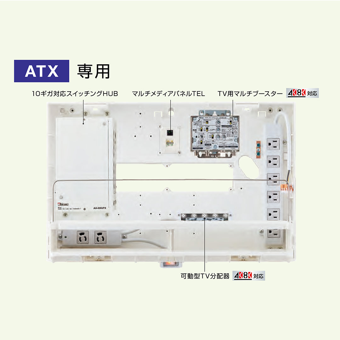 スイッチングハブ 1ギガ 7ヶ所 ATX専用 AD S-ABN専用 AH-08GPV 情報盤 インターネット Abaniact 因幡電機