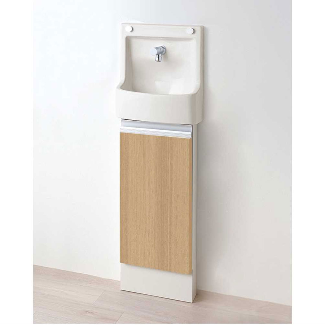 埋込 手洗キャビ(ボウルカラー/オフホワイト・扉カラー/ブラウン) 手洗い ジャニス工業