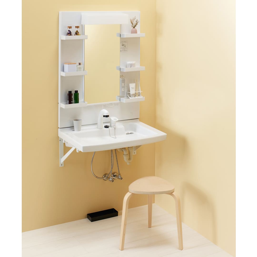 多目的洗面化粧台 ブラケット 一般地 くもり止め H980 LS7524MPJ1E BW1 LUM7512SLCS ジャニス工業