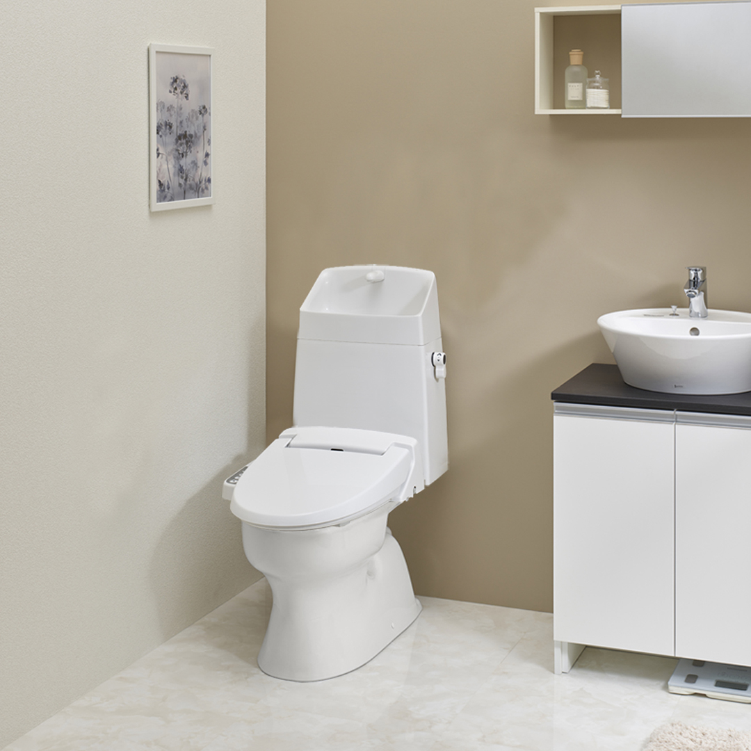 トイレ 3点セット バリュークリン3 Value CleanⅢ  標準配管 床排水 排水芯200mm  手洗付樹脂タンクセット 温水洗浄便座（本体操作・脱臭付）BW1 SC8091-SGB＋SV2000-1EM＋JCS-310DNN ジャニス工業