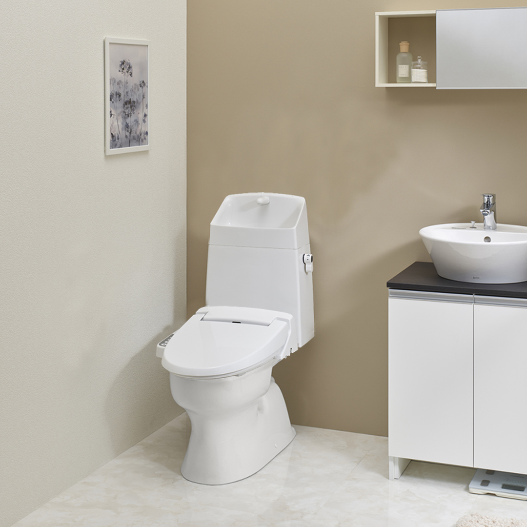 トイレ 3点セット バリュークリン3 Value CleanⅢ  リフォーム配管 床排水 排水芯305～540mm  手洗無し樹脂タンクセット 温水洗浄便座（本体操作・脱臭付）BW1 SC-8091RGB＋SV2000-0EM＋JCS-310DNN ジャニス工業