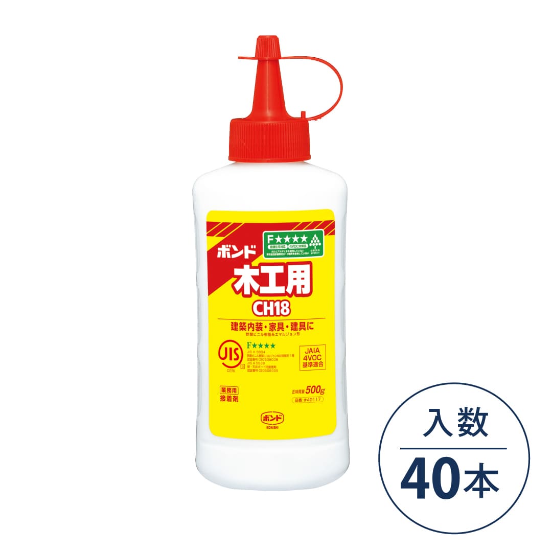 ボンド CH18 酢酸ビニル樹脂系エマルジョン形接着剤 500g #40117【ケース販売】40本入 コニシ