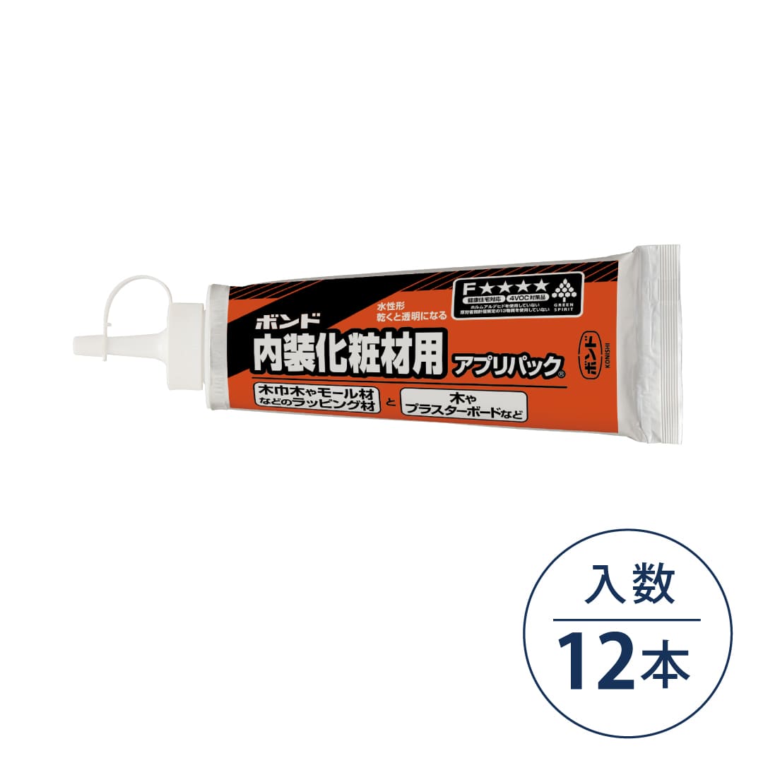 ボンド 内装化粧材用アプリパック ビニル共重合樹脂系エマルジョン形接着剤 500g #04982【ケース販売】12本入 コニシ