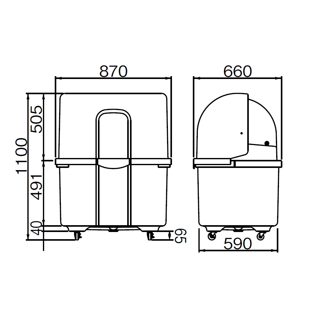ジャンボペール HG400TC キャスター付き 完成品 400L ツートンカラー FRP カイスイマレン（法人限定）