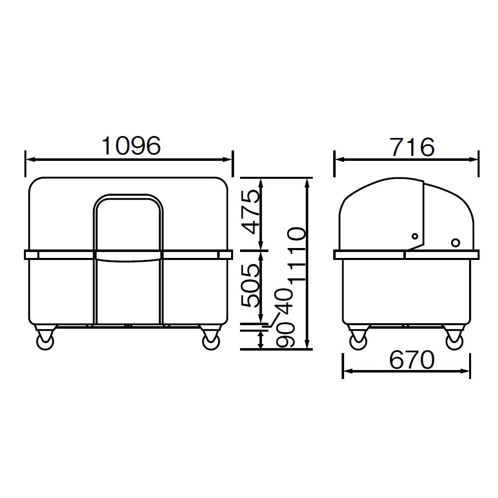 ジャンボペール HG600C キャスター付き 610L アイボリー FRP カイスイマレン（法人限定）