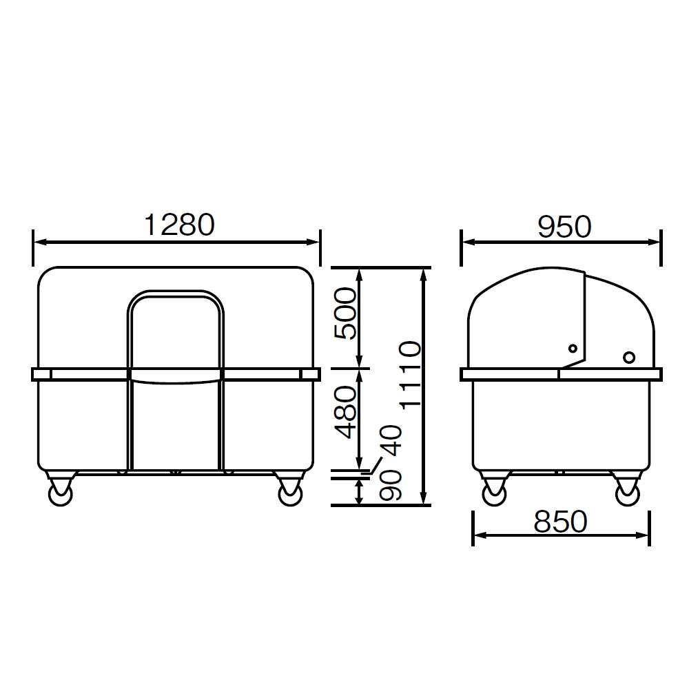 ジャンボペール HG800TC キャスター付き 800L ツートンカラー FRP カイスイマレン（法人限定）