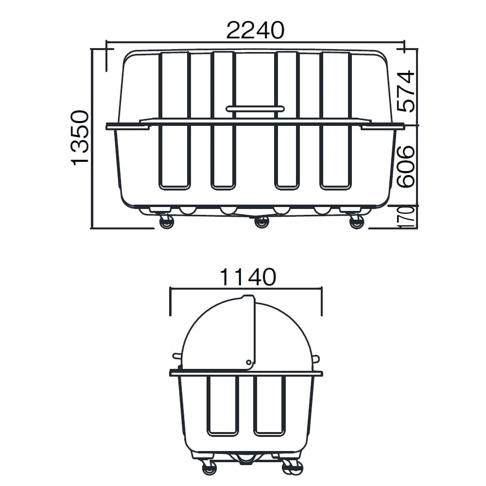 ジャンボステーション J2000K 固定足 2000L グレー FRP カイスイマレン（法人限定）