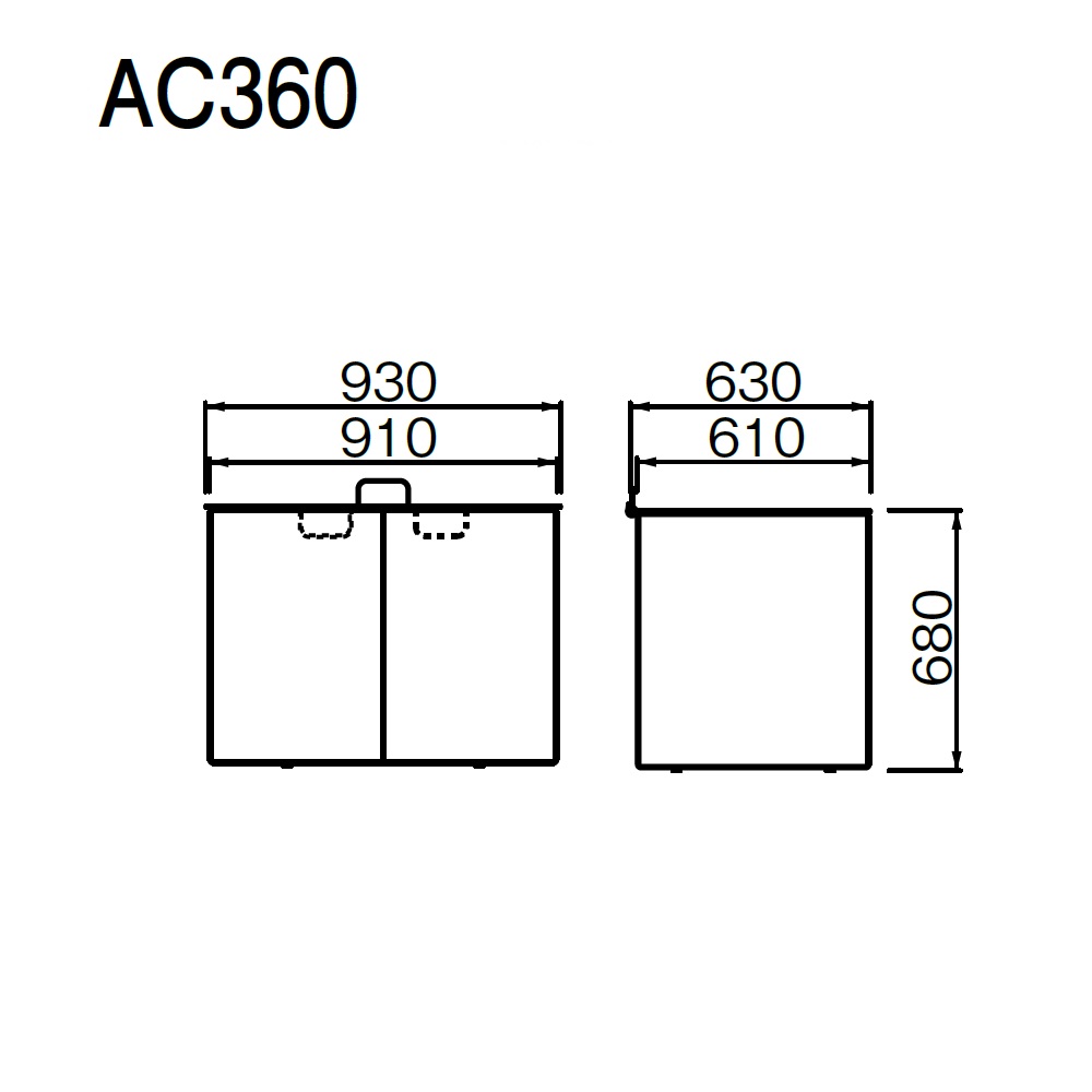 ジャンボメッシュ 折りたたみ式 AC360 360L グリーン 幅910×奥行610 カイスイマレン（法人限定）