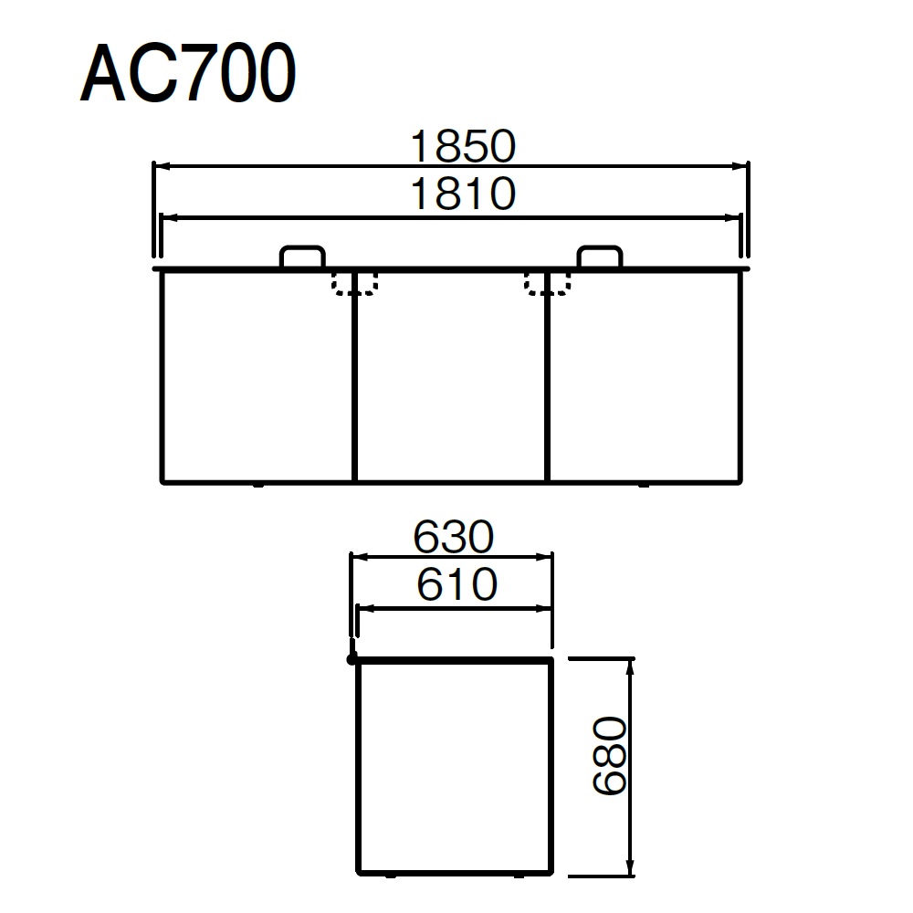ジャンボメッシュ 折りたたみ式 AC700 700L グリーン 幅1810×奥行610 カイスイマレン（法人限定）