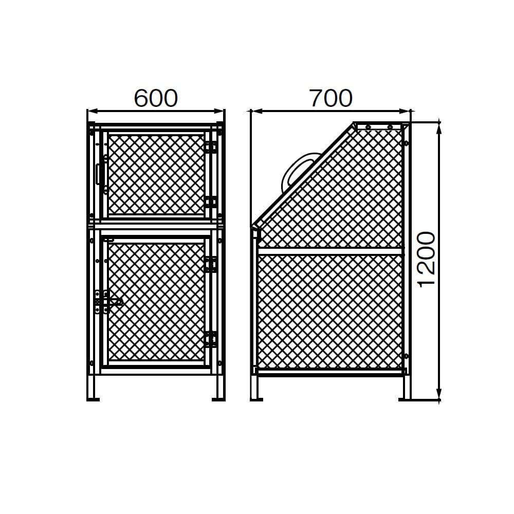 ジャンボメッシュ ST400 400L スチール メッシュ 幅600×奥行700 カイスイマレン（法人限定）