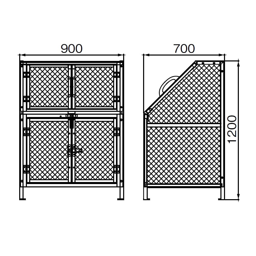 ジャンボメッシュ ST600 600L スチール メッシュ 幅900×奥行700 カイスイマレン（法人限定）