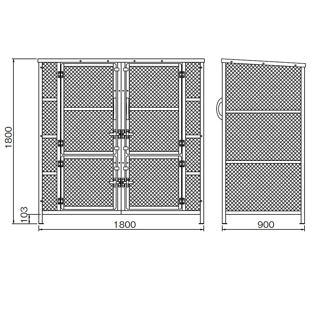 ジャンボメッシュ ST2450 2900L スチール メッシュ 幅1800×奥行900 カイスイマレン（法人限定）