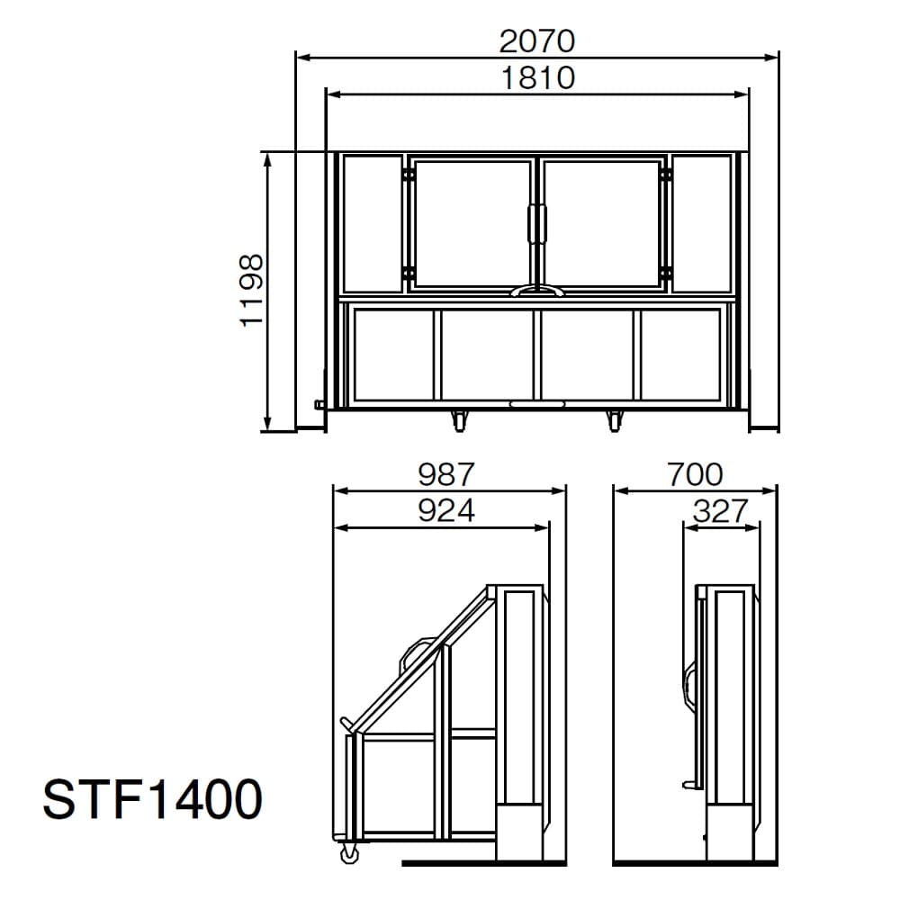 ジャンボメッシュ STF1400 1400L レバー操作 折りたたみ式 スチール メッシュ カイスイマレン（法人限定）